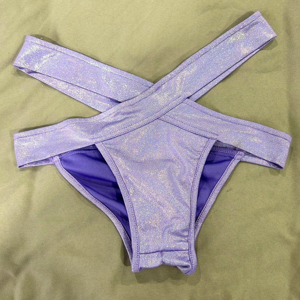 iHeartRaves metallic purple shorts
